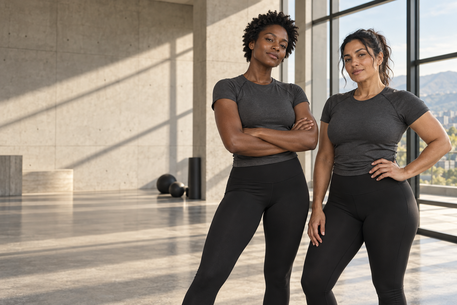 Twee North Athletics AI-modellen in sportkleding